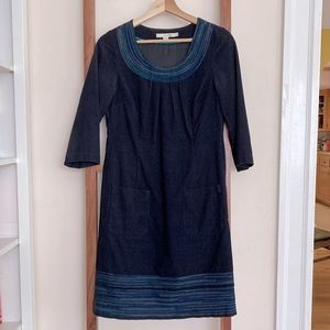 Boden navy blue corduroy dress, excellent condition, size 2.